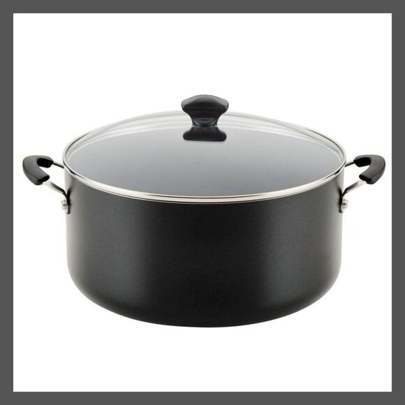 Farberware - 10.5qt Aluminum Nonstick Covered Stockp Black - Picture 1 of 4